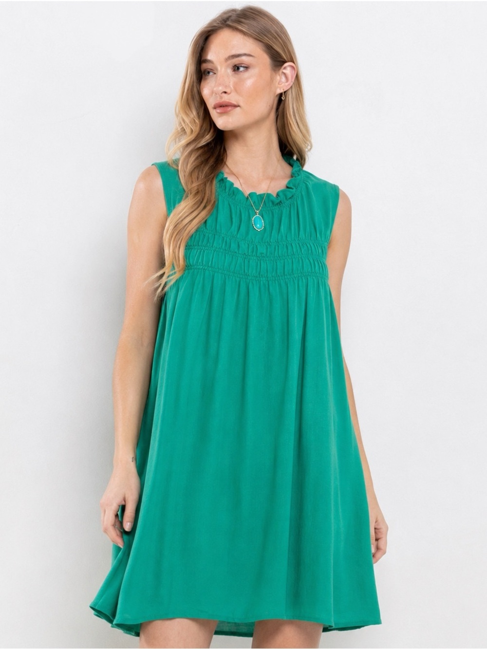 CES FEMME Boutique Dress Sleeveless Chiffon Short Casual Summer Ruffle Medium